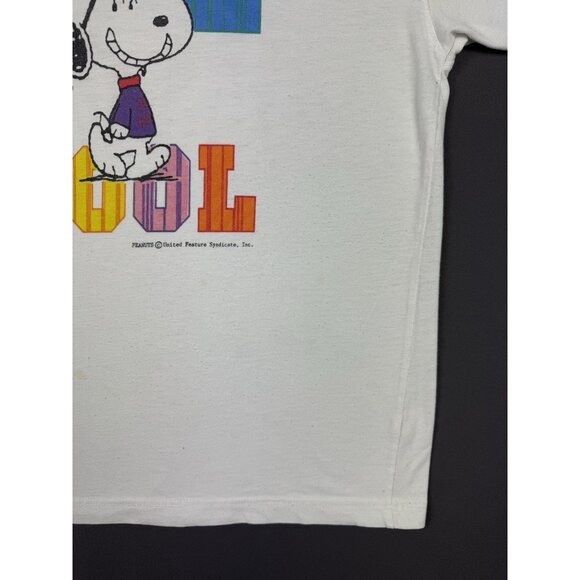 Rare True Vintage Snoopy Joe Cool Peanuts Art TV Cartoon Show White Tee Promo - Picture 8 of 11
